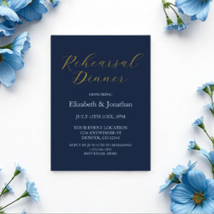 Opulent Blue Rehearsal Dinner Acrylic Invitations
