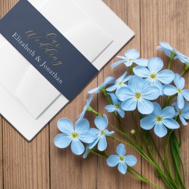 Opulent Blue Wedding Invitation Belly Band (Creator Uploaded)