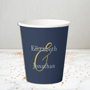Opulent Blue Wedding Paper Cups