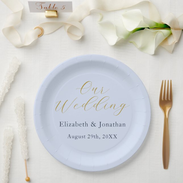 Opulent Blue Wedding Paper Plate (Wedding)