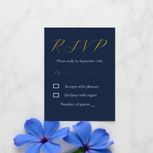 Opulent Blue Wedding RSVP Card