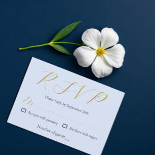 Opulent Blue Wedding RSVP Card