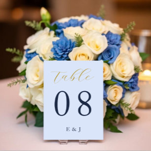 Opulent Blue Wedding Table Number