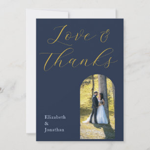 Opulent Blue Wedding Thank You Card