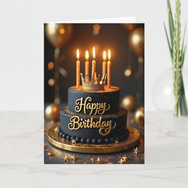 Opulent Cake Birthday Card (Front)