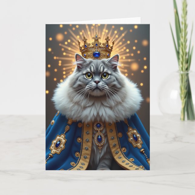 Opulent Cat Birthday Card (Front)