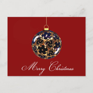 Opulent Christmas Ornament and Starry Wishes Holiday Postcard