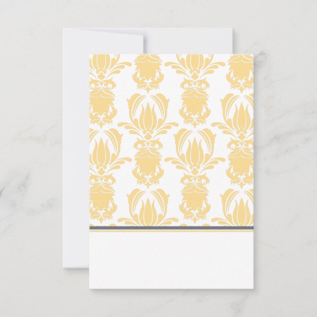 Opulent Damask Foldable Placecard (Front)