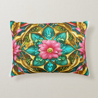 Opulent Dreams, Futuristic Elegance Accent Pillow