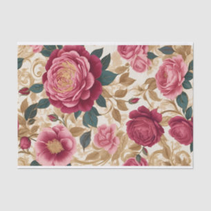 Opulent Garden Roses Tissue Paper