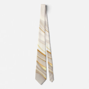 "Opulent Gold and Cream Marble Swirls" Tie