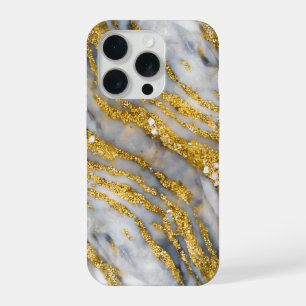 Opulent Gold and Marble Elegance iPhone 15 Pro Case