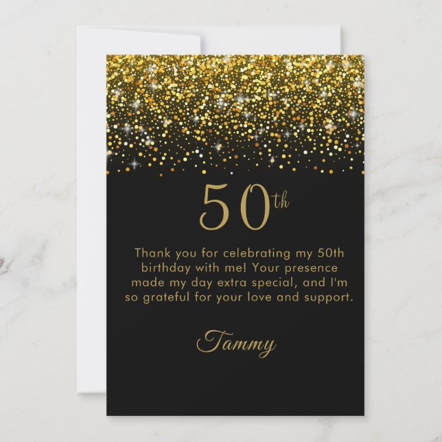 Opulent Gold Confetti 50e anniversaire Carte de re (Devant)