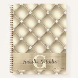 Opulent Gold Diamond Cushion Notebook