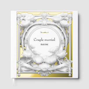 Opulent Gold Floral Motif, Wedding Guest Book