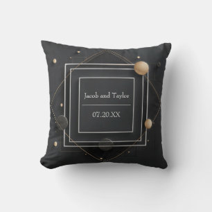 Opulent Gold Sphere Abstract Geometric Layer Throw Pillow