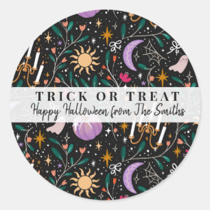 Opulent Halloween Candy Trick or Treat Custom Classic Round Sticker