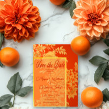 Opulent Mandarin Orange Floral 