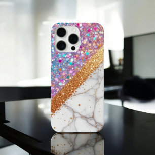 Opulent Marble Glam - Glitter Fusion iPhone 16 Pro Max Case