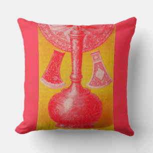 opulent mid-Victorian print decanters and... Throw Pillow