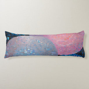 Opulent Ovals: Shades of Blue & Pink in Abstract Body Pillow
