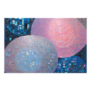 Opulent Ovals: Shades of Blue & Pink in Abstract Photo Print