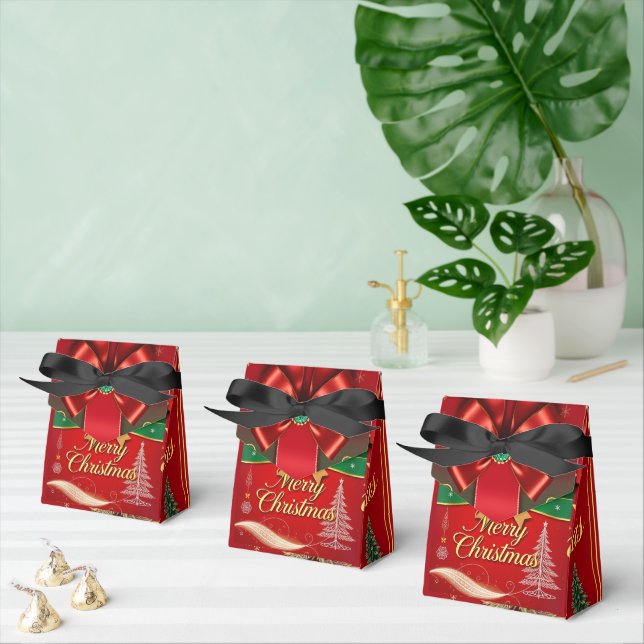 Opulent Red and Green Christmas Food Packaging Favor Box (Multiple)