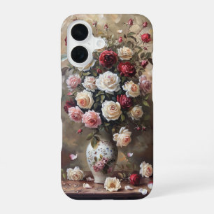 Opulent Roses in a Porcelain Vase iPhone 16 Case
