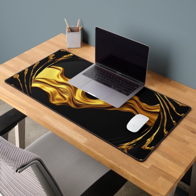 Opulent Swirl Liquid Gold Black Monochrome Achempo (Bureau 2)