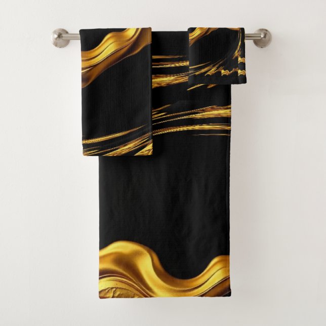 Opulent Swirl Liquid Gold Black Monochrome Christi (En situation)