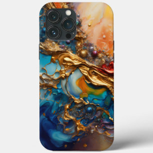 Opulent Symphony: A Vivid Abstract Masterpiece in iPhone 13 Pro Max Case
