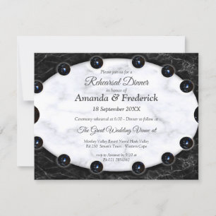 Opulent White & Black Marble Spheres Invitation