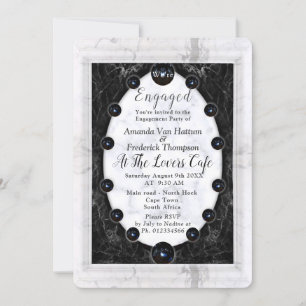 Opulent White & Black Marble + Spheres Invitation