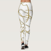 Opulent White Leggings with Golden Chains (Back)