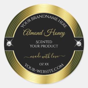 Opulently Black Gold Shiny Brilliant Product Label