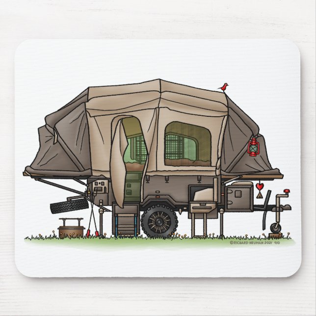 Opus 4 Pop Up Camper | Travel Trailer | Camper Van Mouse Pad (Front)