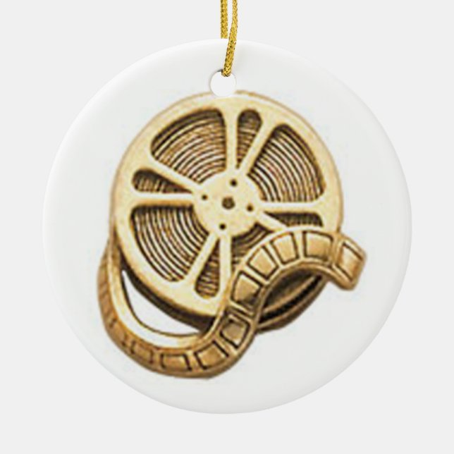 OPUS Gold Film Reel Ceramic Ornament (Front)
