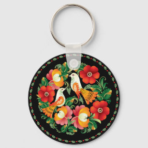 OPUS Hungarian Flower and Bird Keychain