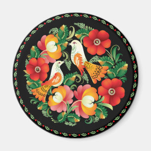 OPUS Hungarian Flower and Bird Magnet