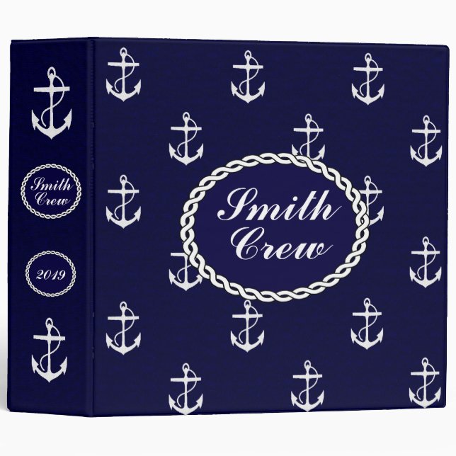 Opus Posh Anchor Nautical Custom Binder (Front/Spine)