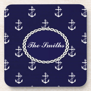 Opus Posh Anchor Nautical Custom Coaster