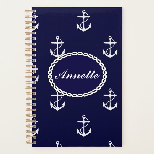 Opus Posh Anchor Nautical Custom Planner (Front)