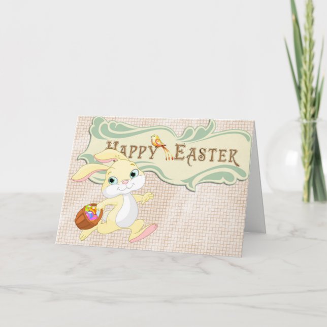 Opus Posh Happy Bunny Easter Holiday Card (Front)