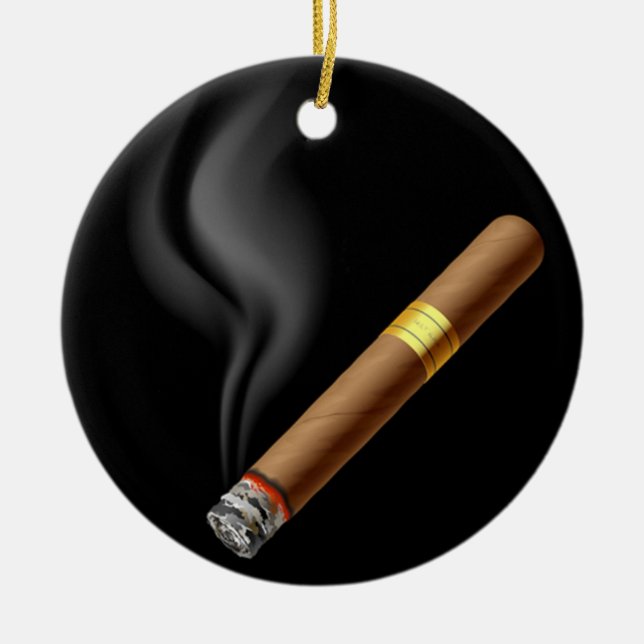 OPUS Smouldering Cigar Ceramic Ornament (Front)