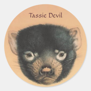 OPUS Tassie Devil Classic Round Sticker