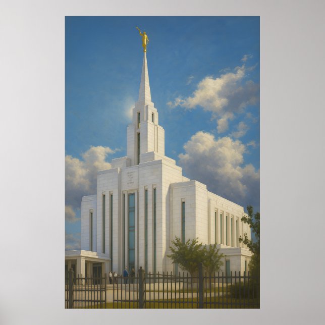 Oquirrh Mountain Utah Temple Painting™ Poster LDS (Devant)