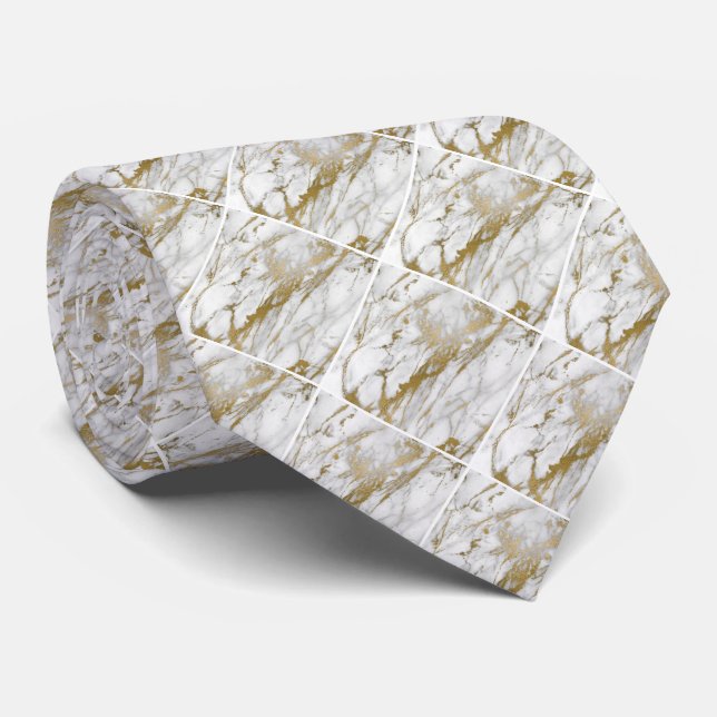 OR BLANC MARBÉ CRAVATE OCÉAN ABSTRAIT (Roulé)