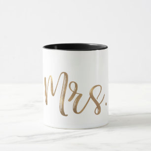 Or & Blanc Typographie Moderne Minimaliste Tasse