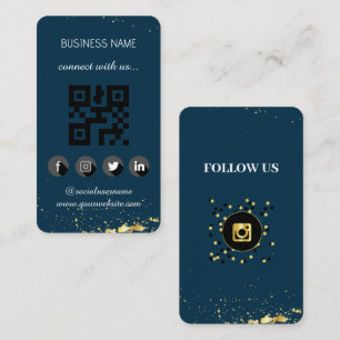 Or bleu - Social Media QR Code Carte de visite
