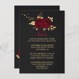 or bordeaux floral noir détails carte d'enceinte